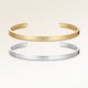 KÊreste-armbÄnd, par af to bangle armbÄnd i guld og sÞlv med indgraverede initialer og hjerte, fra Mon Chou