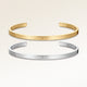 KÊreste-armbÄnd, par af to bangle armbÄnd i guld og sÞlv med indgraverede initialer og hjerte, fra Mon Chou