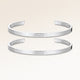Kæreste-armbånd, par af to bangle armbånd i sølv med indgraveret dato og hjerte, fra Mon Chou