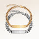 Pararmband med bar armband 5 mm till henne och 8 mm till honom i guld och silver med personlig gravyr, frÄn Mon Chou