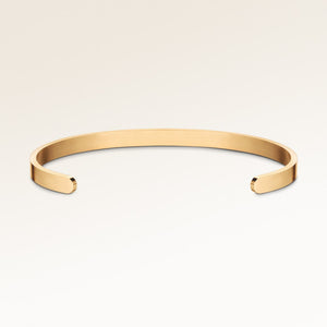 Bangle armbånd i guld uden gravering, klar til personlig indgravering på indersiden
