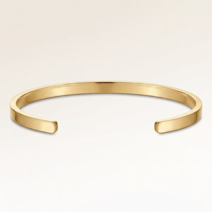 Bangle armbånd i guld uden gravering, klar til personlig indgravering på indersiden
