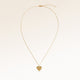Hela hjärtformat halsband i guld helt utlagt med fin justerbar guldkedja och minimalistiskt hjärtberlock för personlig gravyr