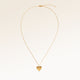 Hela hjärtformat halsband i guld helt utlagt med fin justerbar guldkedja och minimalistiskt hjärtberlock för personlig gravyr