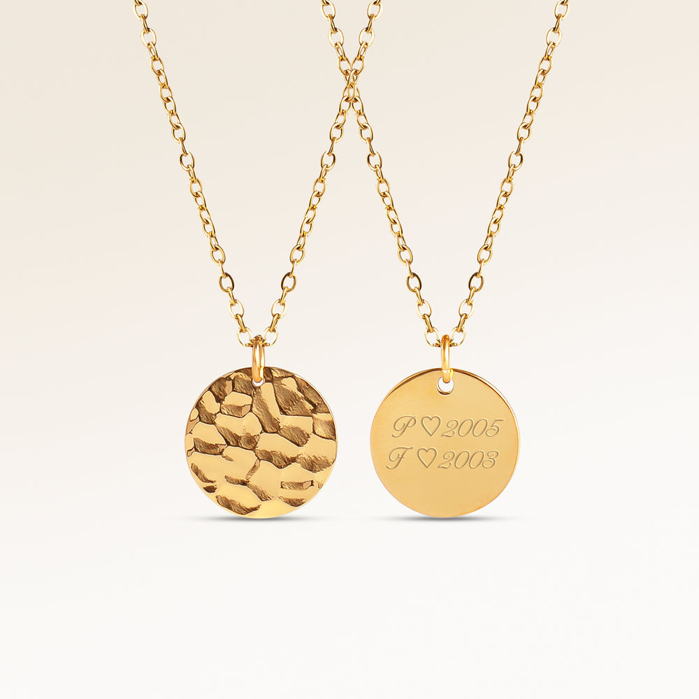 Ocean Waves Runt Halsband - Gravyr (Guld)