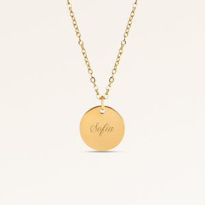 Vänskaps-halsband, par av två runt halsband i guld med personlig gravyr, från Mon Chou